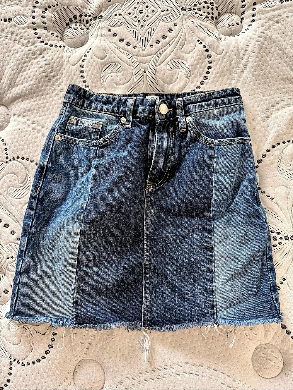 BDG Patchwork Denim Mini Skirt Blue Size XS